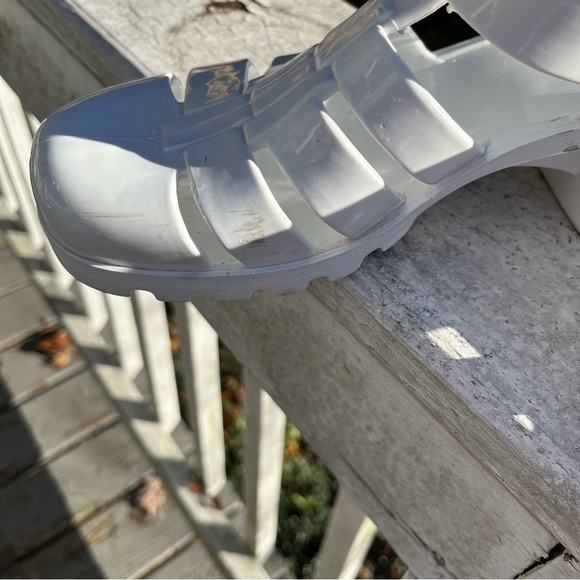 JuJu England Chunky Heel BABE Jelly Sandals White Women - Picture 9 of 9